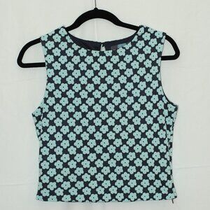 Anthropologie Eva Franco Size XS Floral Jacquard Sleeveless Top Motif Blouse